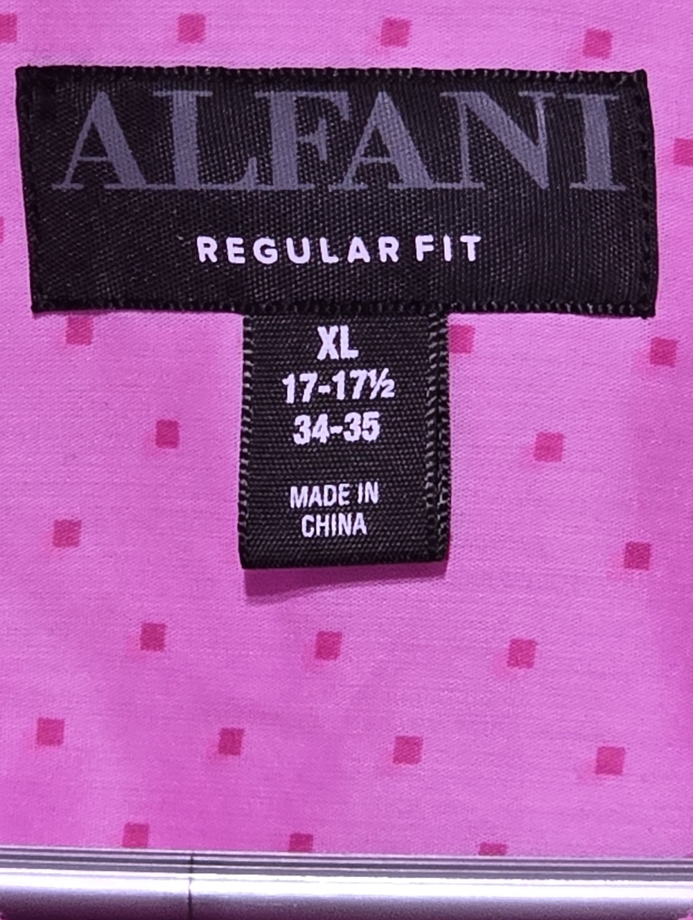 Alfani Men's Hot Pink Microdot Dress Shirt - Picture 4 of 5